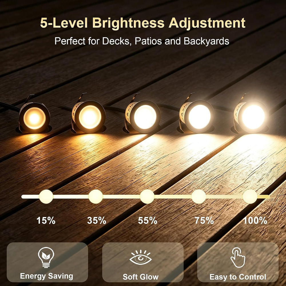 Dimmable LED Deck Lights with Timer and Photocell Sensor, 20 Pack Recessed De...