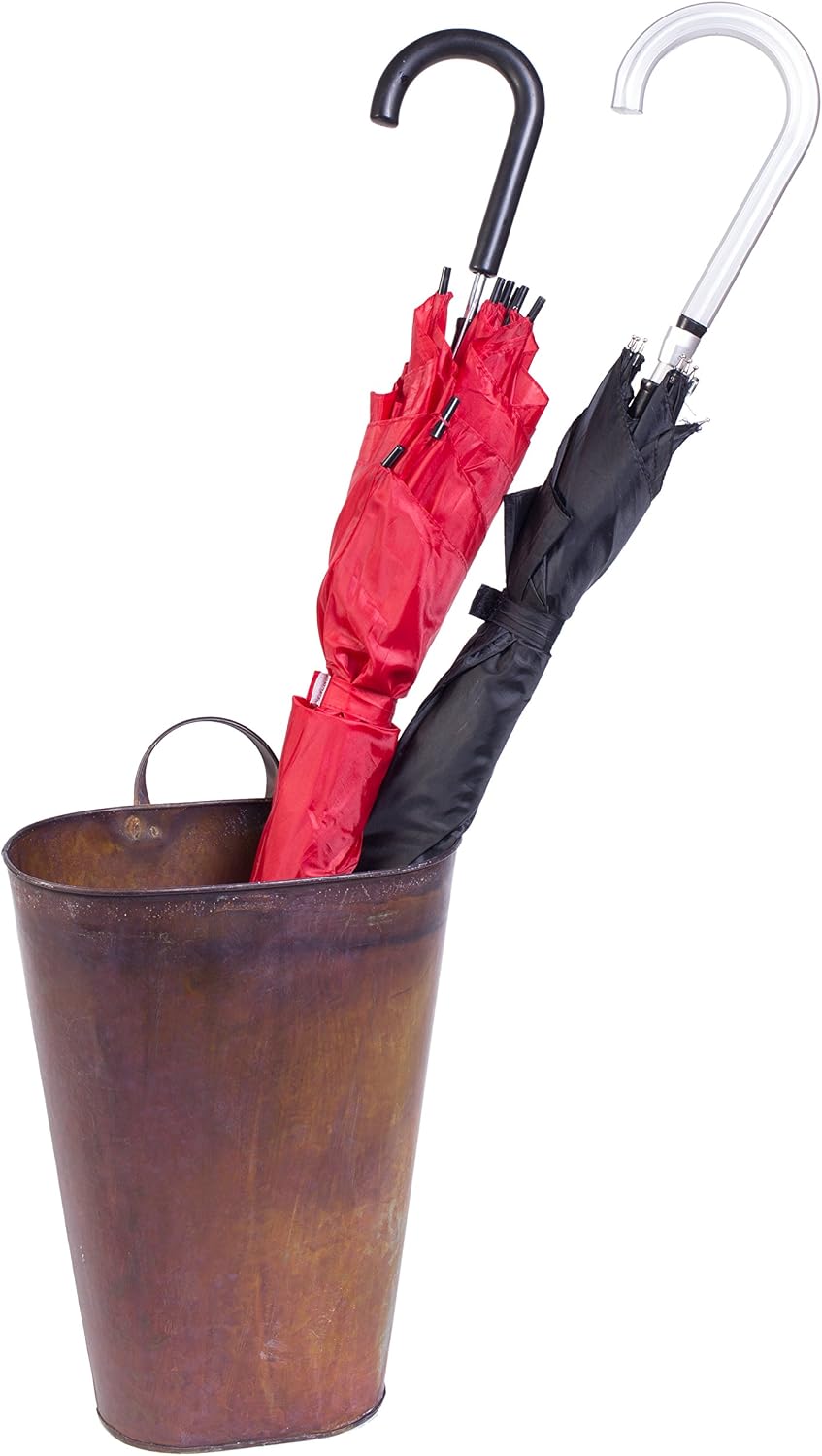 Red Co. 15.5” Farmhouse Galvanized Metal Floor-Standing & Wall-Hanging Um...