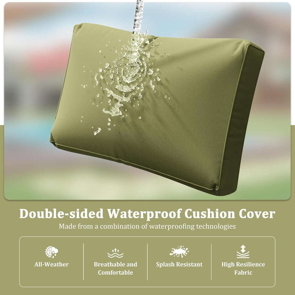 8 Pcs Outdoor Patio Cushion Covers, Replaceable Waterproof Furniture Covers, ...