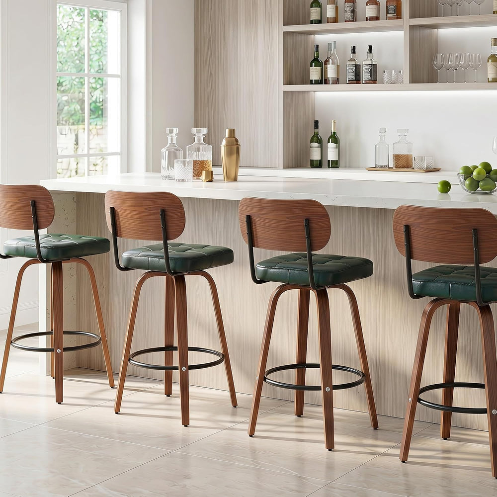 KEEZY Bar Stools Set of 2, 30''Counter Height Barstools with Backrest...