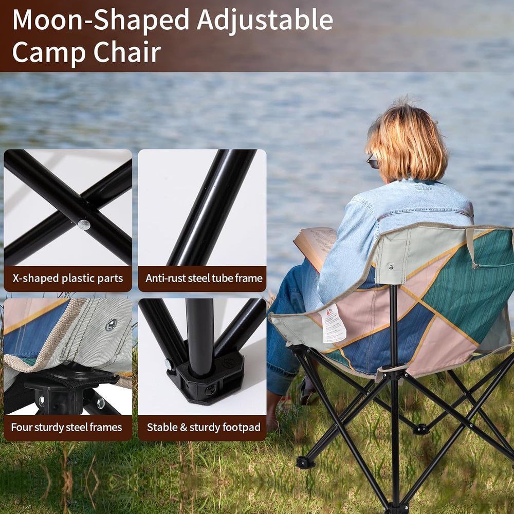 2 Pack Camping Chair for Adults, Portable Folding Sofa Chair, Easy Set Up Pat...
