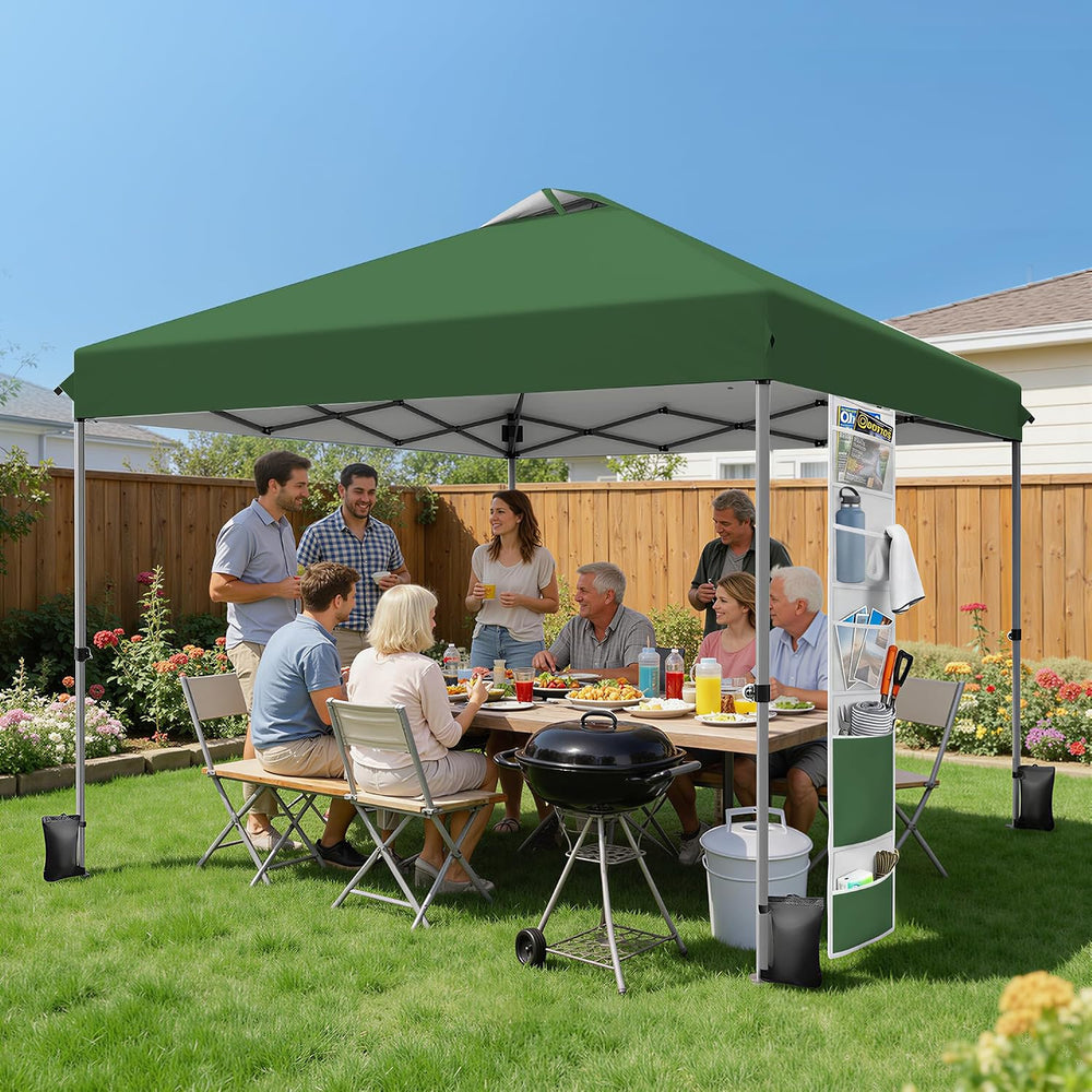 PHI VILLA 10x10 Pop up Canopy Tent, One Push Easy Set Instant Shade Tents