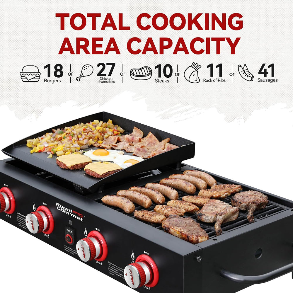 Royal Gourmet GD4002T 4-Burner Tailgater Grill and Griddle Combo