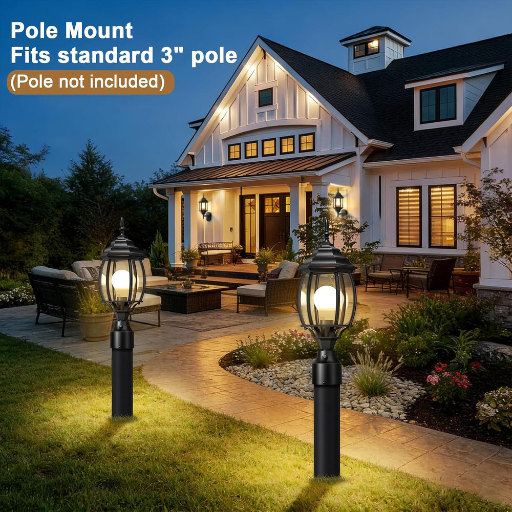Redluck Large Dusk to Dawn Outdoor Post Light, Lamp Post Light Fixture