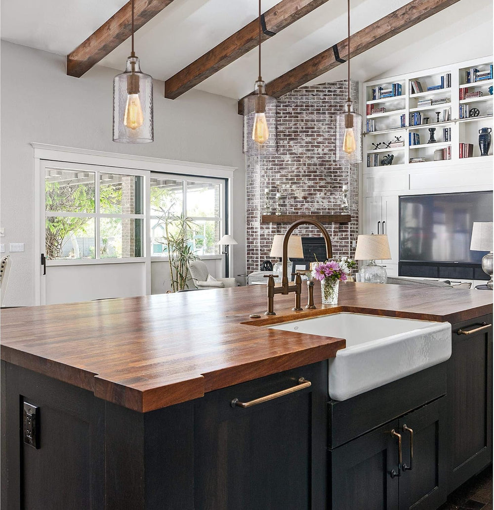 Westinghouse Lighting 6371300, Barnwood Finish with Clear Textured Glass Carm...