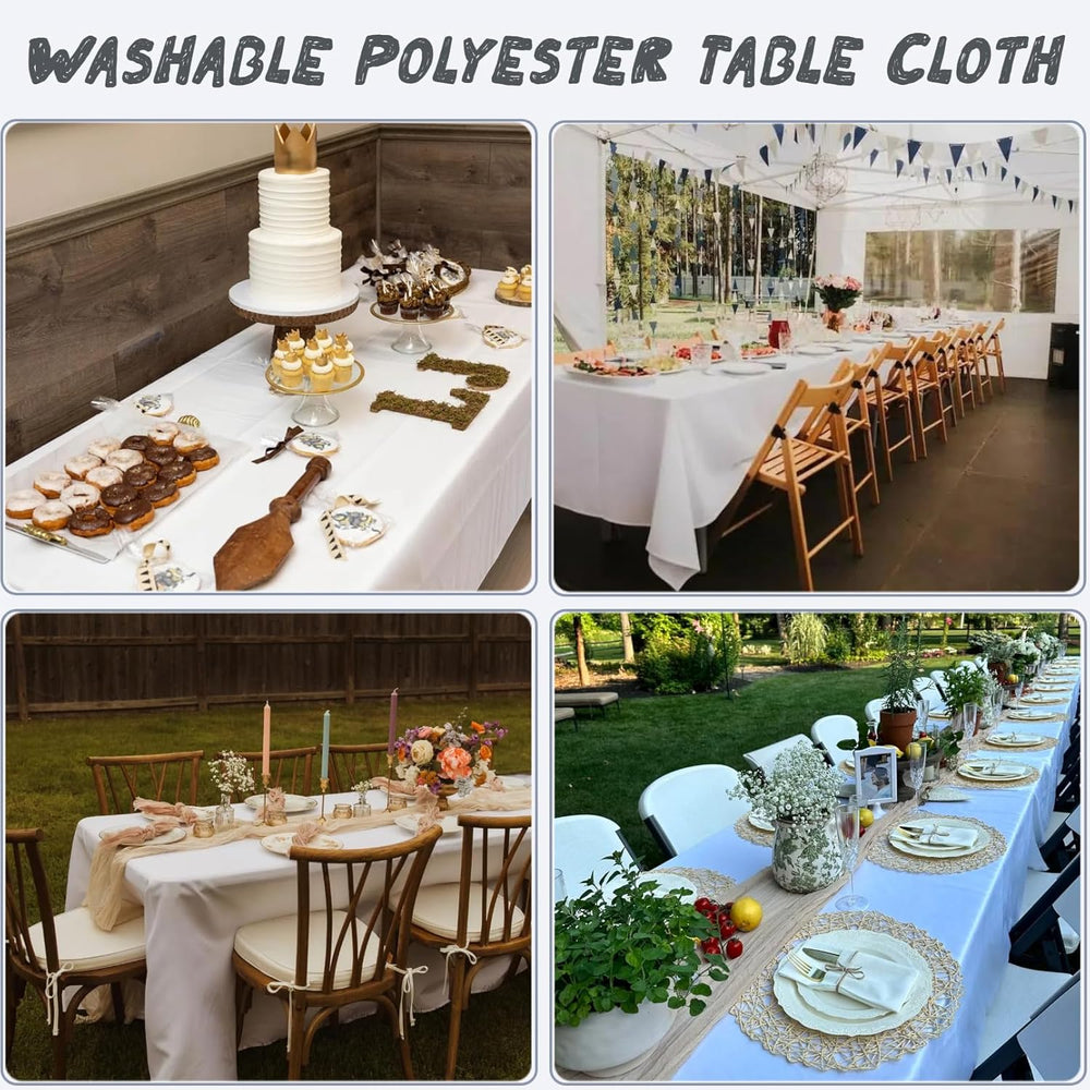 10 Pack White Table Cloth Rectangle Table Cloths for 8 Foot Rectangle Tables ...