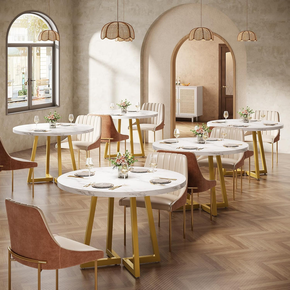 Tribesigns Round Commercial Dining Table Set of 4, 31.5" Heavy Duty Dinn...