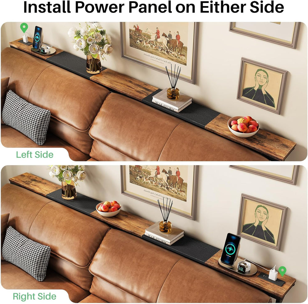 Kitstorack 76.9" Narrow Console Table with Power Outlet for Living Room