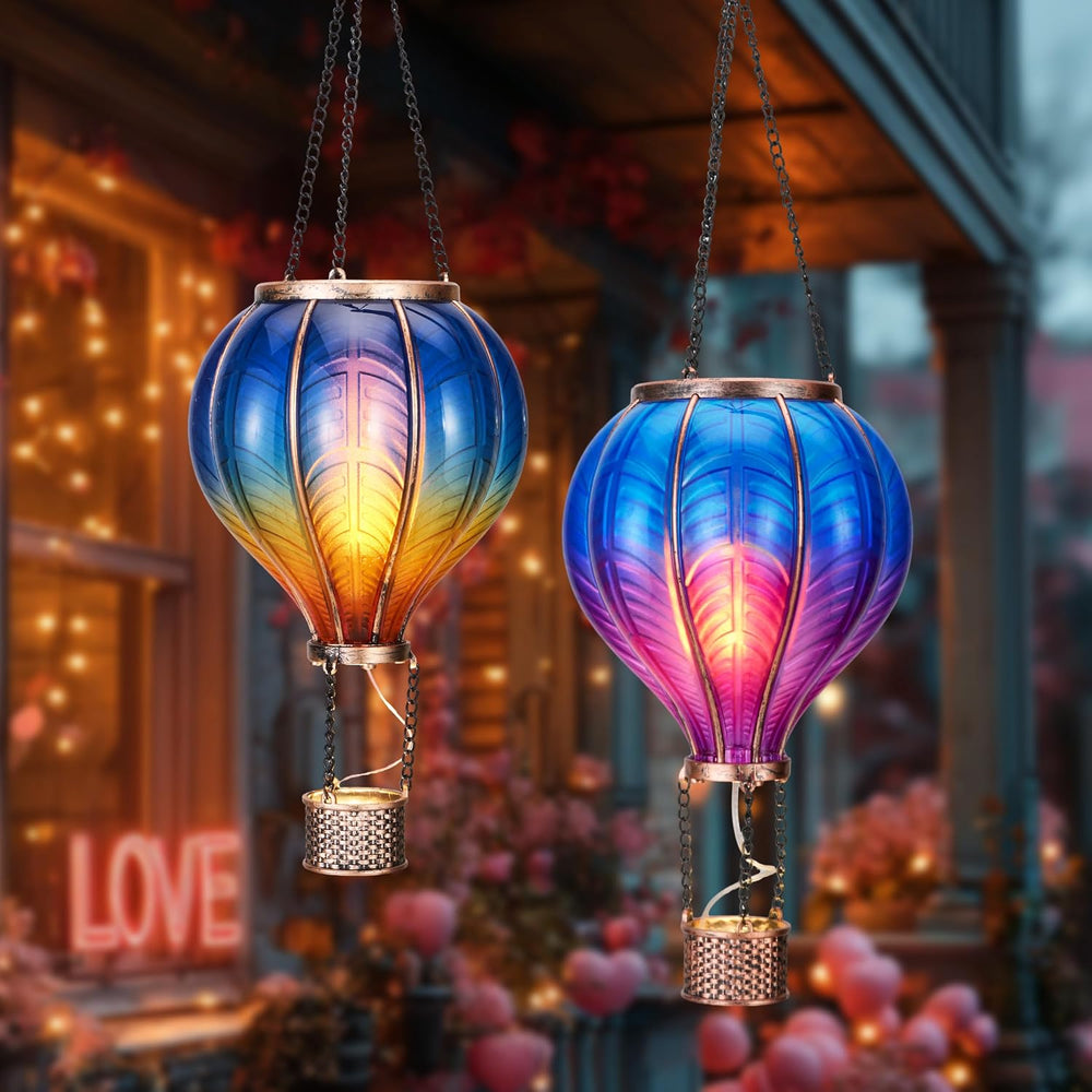 TERESA'S COLLECTIONS 2 Pack Hanging Solar Lantern Outdoor Garden Decor fo...