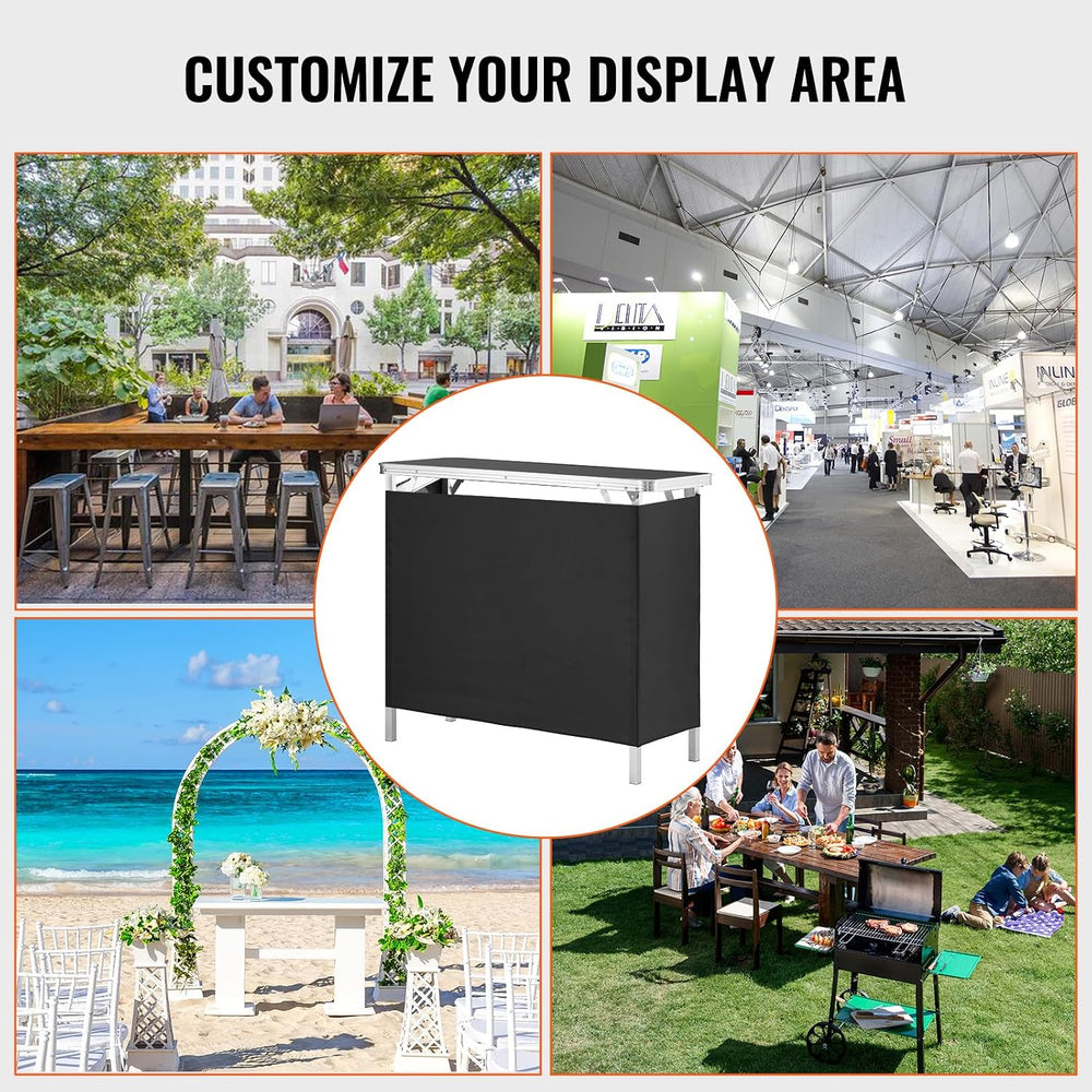 VEVOR Folding Portable Bar Table, Tradeshow Podium Table for Indoor, Outdoor,...