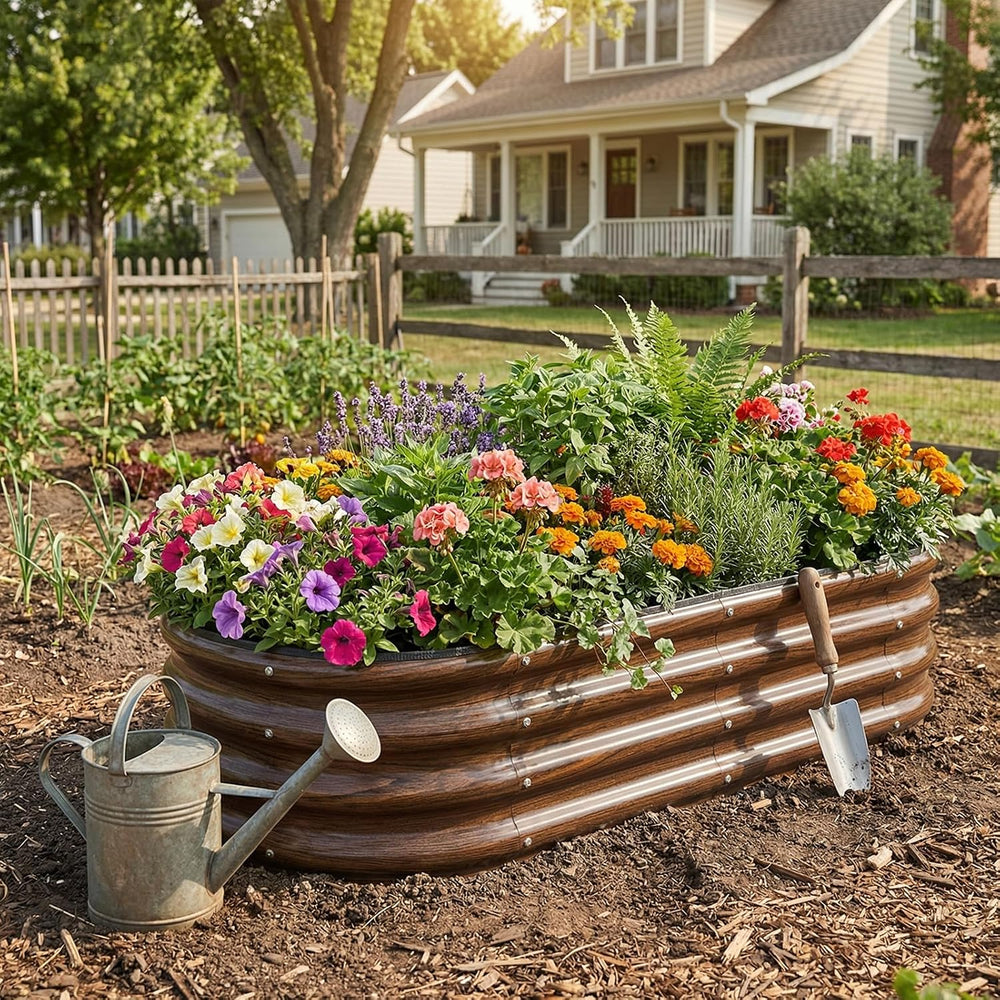 SnugNiture 3-Pack Galvanized Steel Raised Garden Bed Kit - 4x2x1 ft & 2x2...