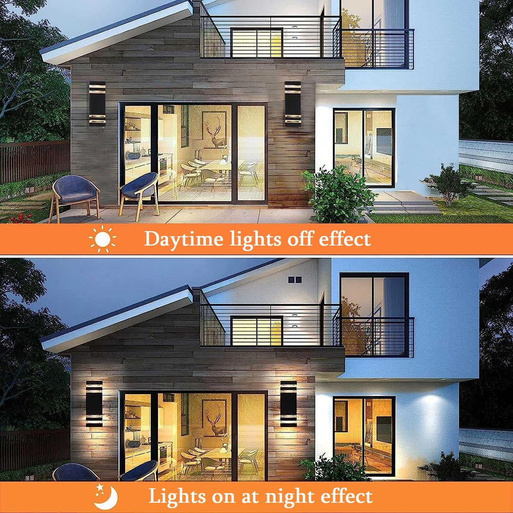 Outdoor Wall Lights, 3 Pack Modern Exterior Light Fixtures Wall Mount, Black ...
