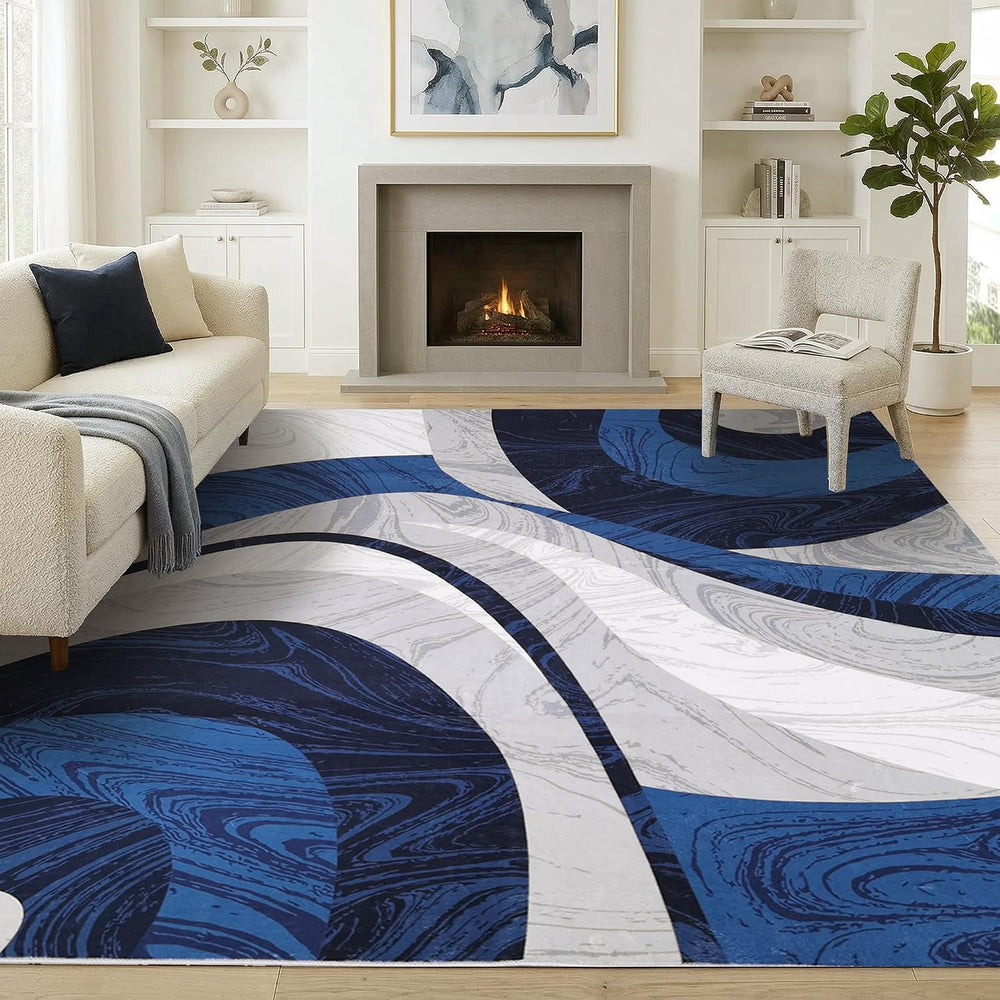 Washable Area Rug for Living Room, Indoor, Dinig Room – Soft Pile Non-Slip Ru...