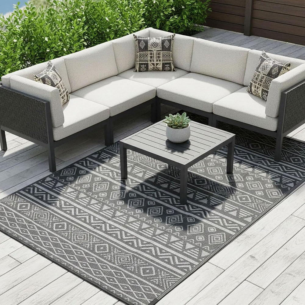 RURALITY Outdoor Rugs 9'x12' Waterproof for Patios Clearance,Plastic ...