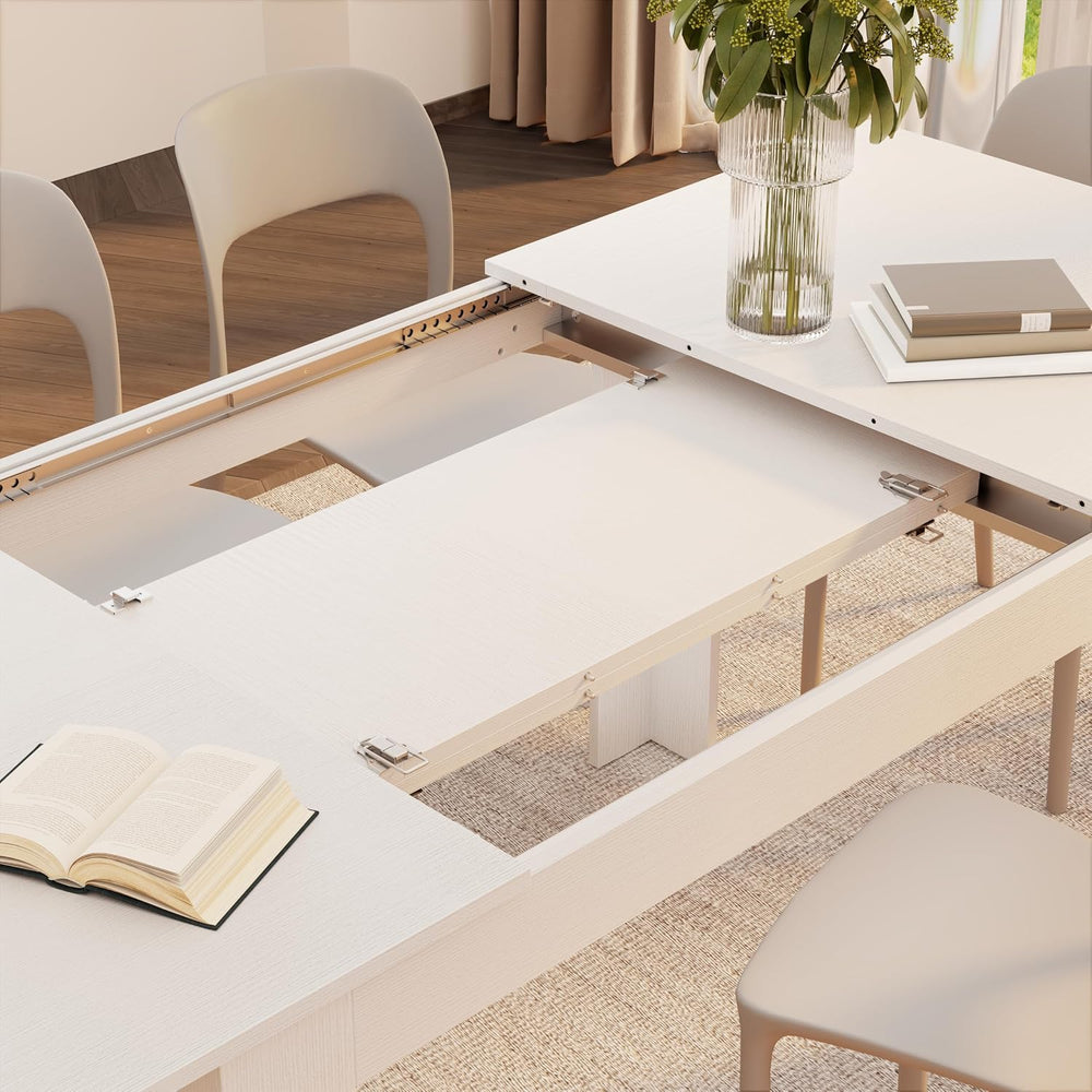 Mobili Fiver Easy Extendable Dining Table, 55.1 to 86.6 Inches, Seats 6-8, As...