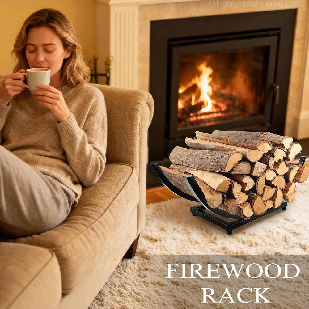 Curved Firewood Rack Firewood Holder: 30 Inch Heavy Duty Firewood Holder