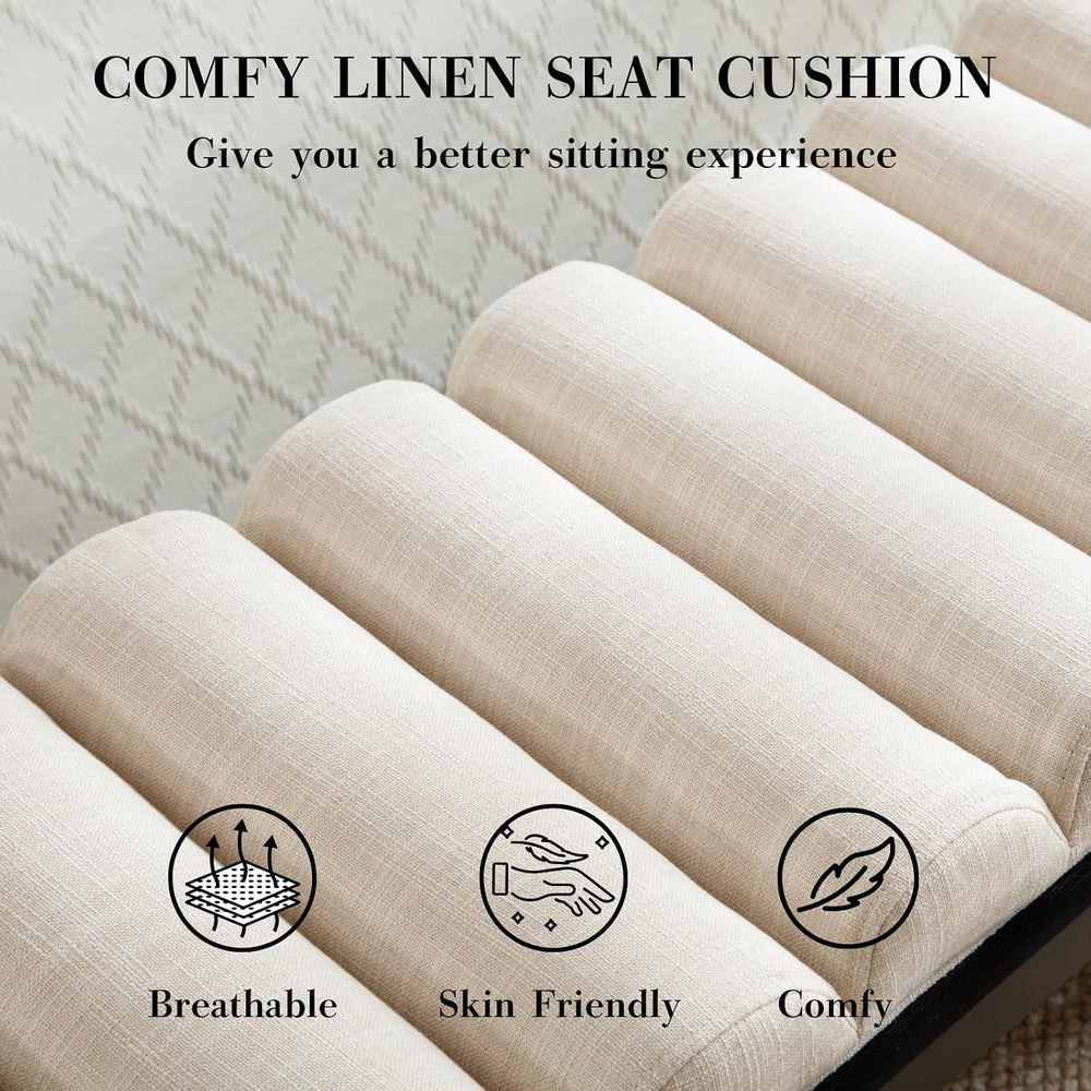 HEAH-YO Modern Bedroom Bench,47 Inches Upholstered Entryway Bench for Bedroom...