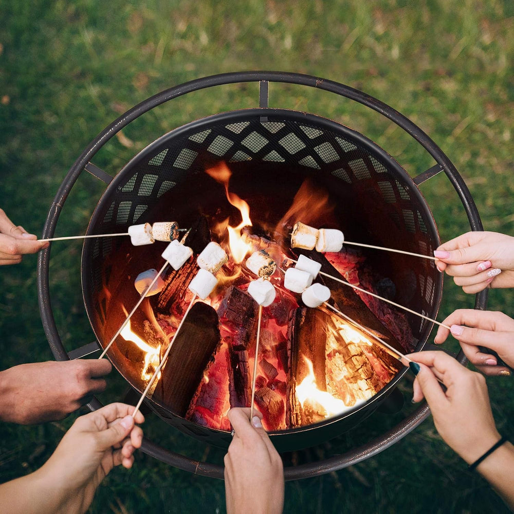 Yaheetech Fire Pit 36in Outdoor Wood Burning Fire Pits Wood Large Fire Bowl f...