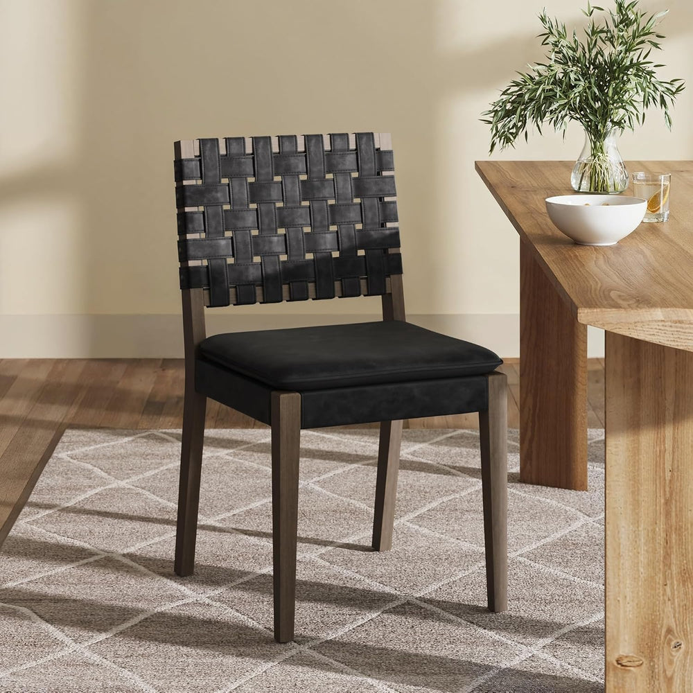 Nathan James Cohen 19 in. Wood Dining Chair, Mid-Century Modern Upholstered S...
