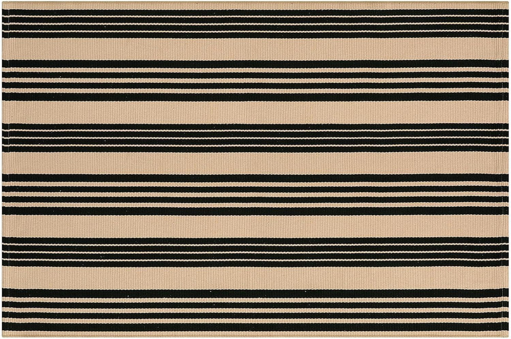 OJIA Outdoor Area Rugs 4'x6', Black and Tan Patio Rug Fall Porch Decor