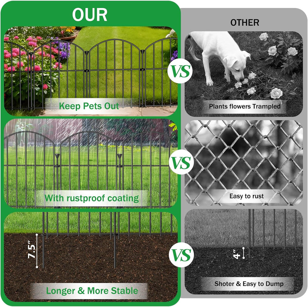 No Dig Garden Fence Panels, Dog Fence Outdoor for Yard, 30 Pack