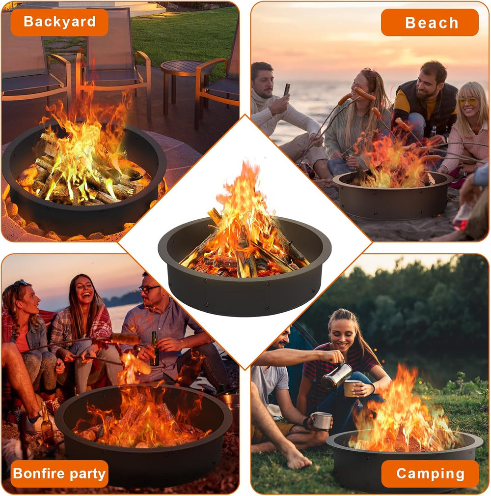 Fire Pit Ring Outdoor 46 Inch Outer 43 Inch Inner Round Firepit Accessories