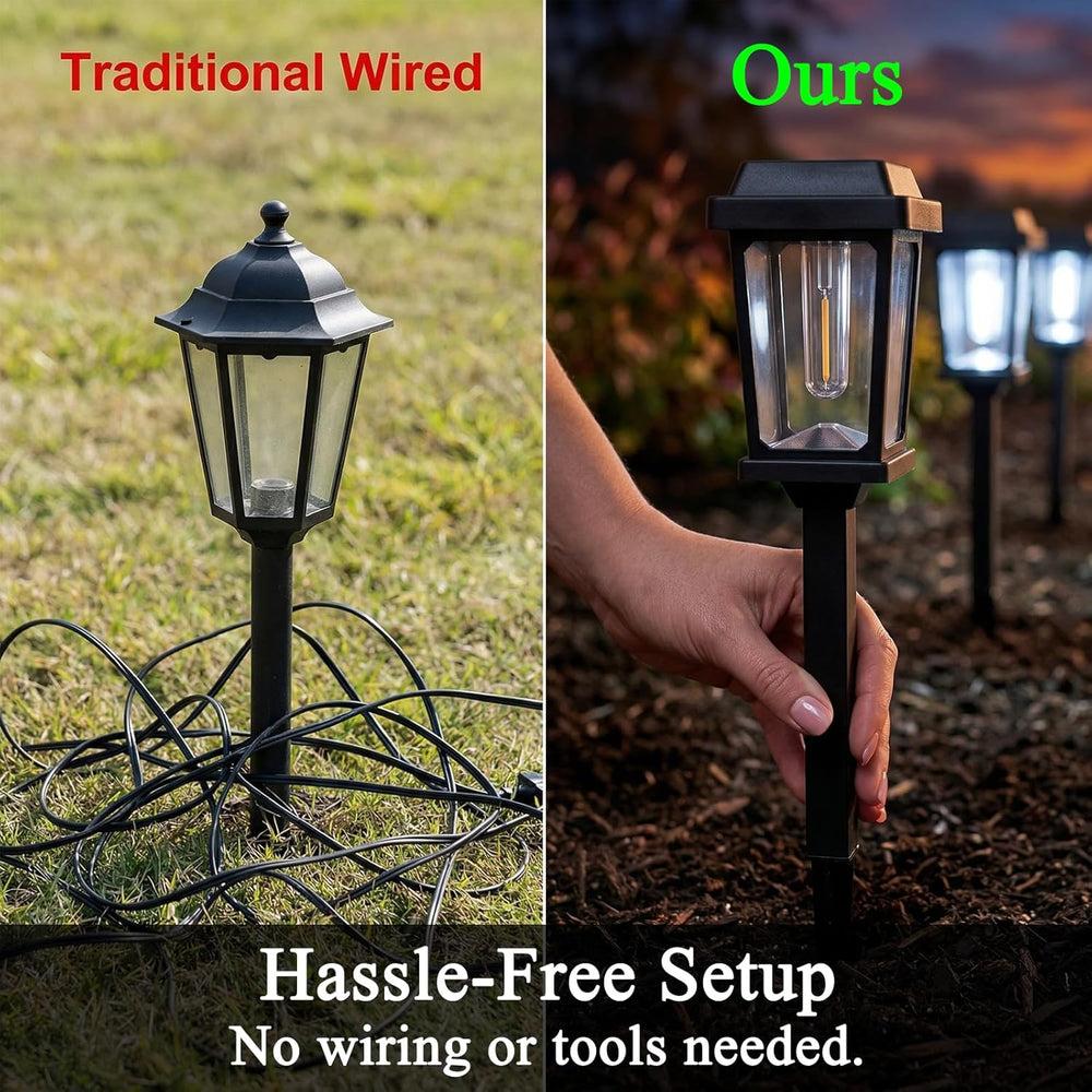 12 Pack Solar Lights Outdoor Pathway, Modern Solar Garden Lights, Waterproof ...