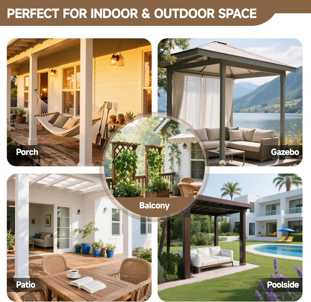 Outdoor Curtains for Patio Waterproof, Zipper Design 2 Panels Privacy Weather...
