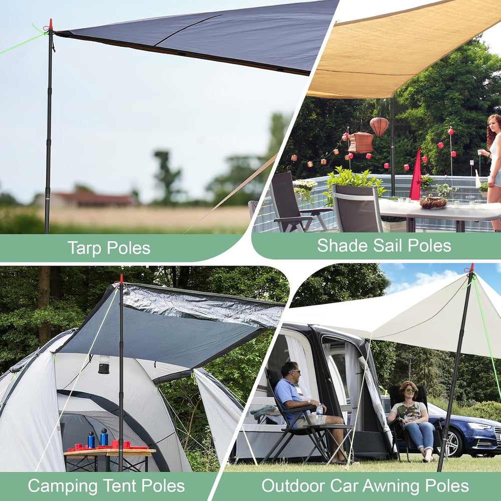 Dreamtrue Tarp Poles Telescoping, Upgraded 4-Section Adjustable Tent Poles, H...