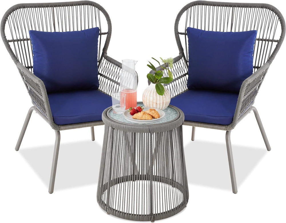 Best Choice Products 3-Piece Patio Conversation Bistro Set, Outdoor All-Weath...