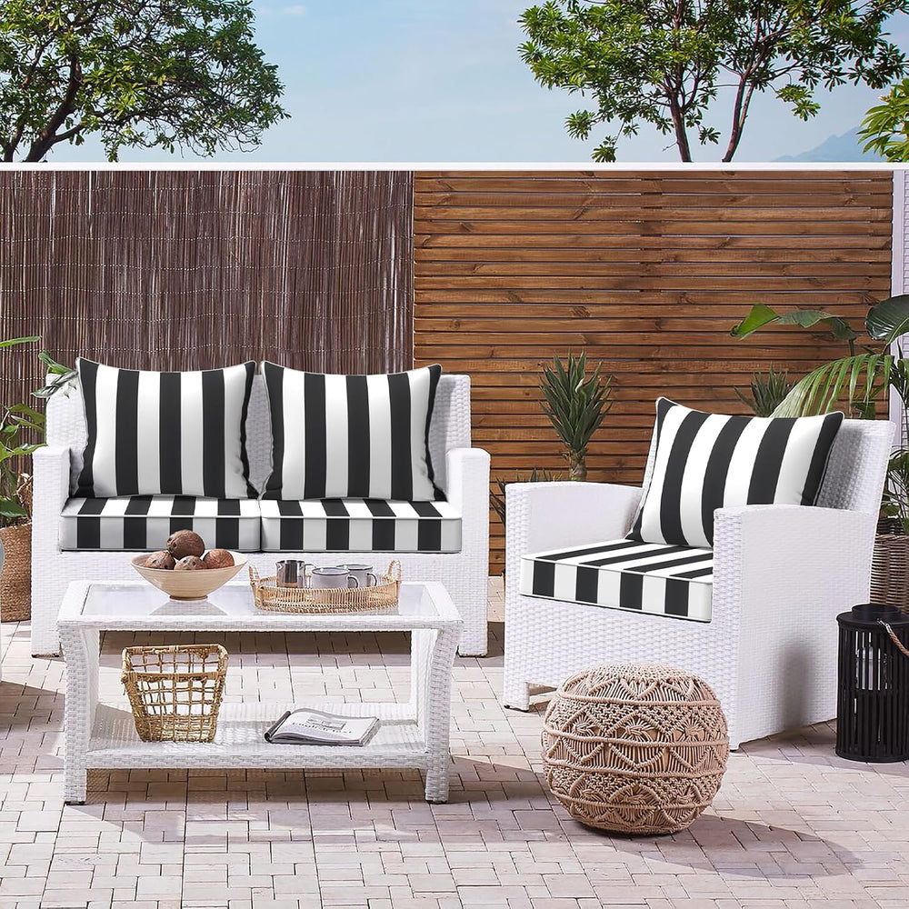 LVTXIII Outdoor Deep Seat Cushion Patio Seat and Back Cushion Set Seasonal Ch...
