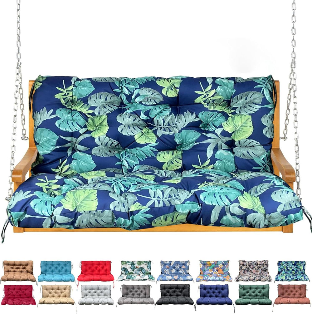 Porch Swing Cushion with Backrest,Waterproof Bench Cushion for Outdoor Furnit...