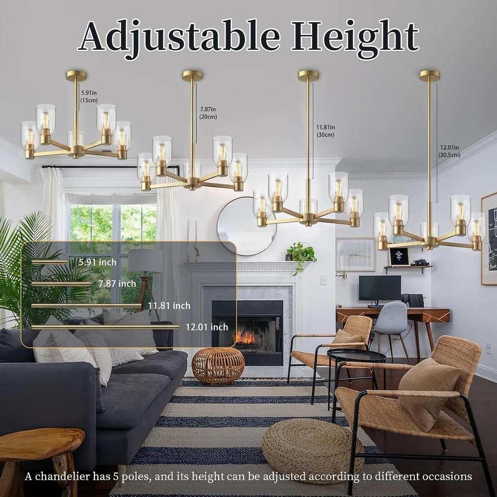 Chandelier for Dining Room Kitchen Island, Modern Farmhouse Ceiling Pendant L...