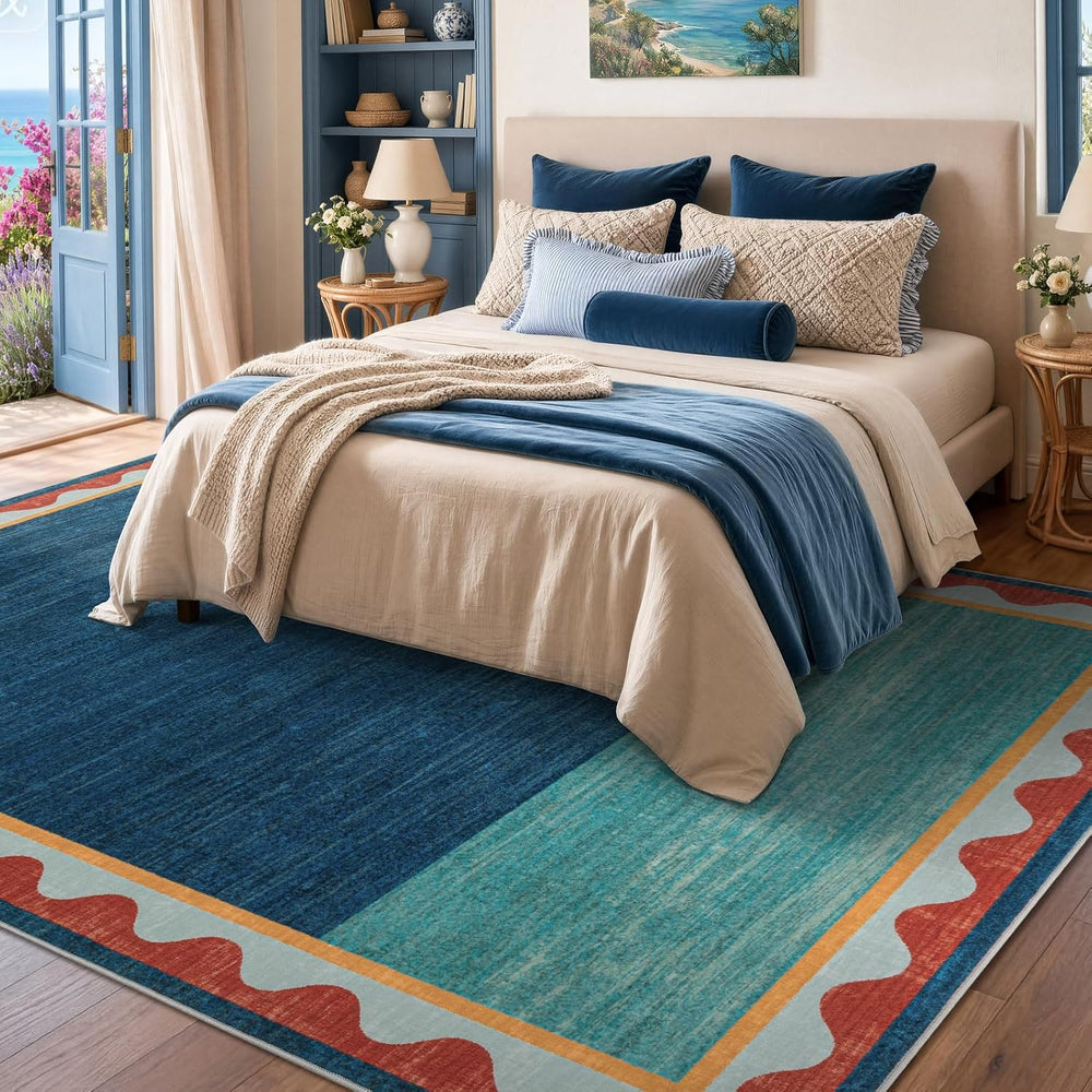 YIHOUSE Mid-Century Washed Style Area Rug 5x7 Washable Carpet for Living Room...