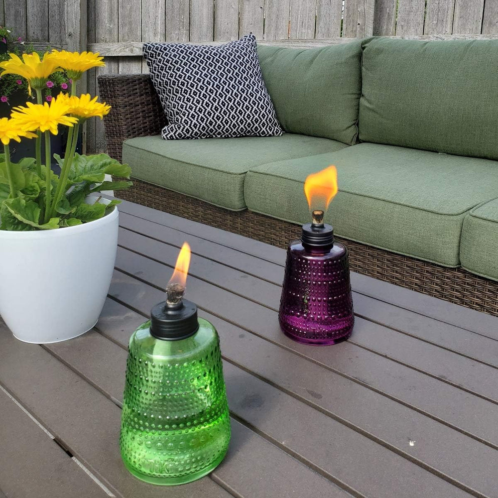 TIKI Carnival Glass Tabletop Torches, 3-Pack – Decorative Outdoor Tabletop TI...