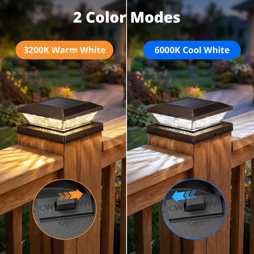 Mlambert 4x4 Solar Post Cap Lights Outdoor 8 Pack, Waterproof Solar Fence Lig...