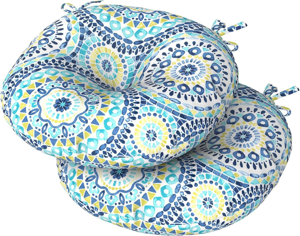 DYTXIII Set of 2 Outdoor Round Chair Cushions 15"x15"x4" with ...