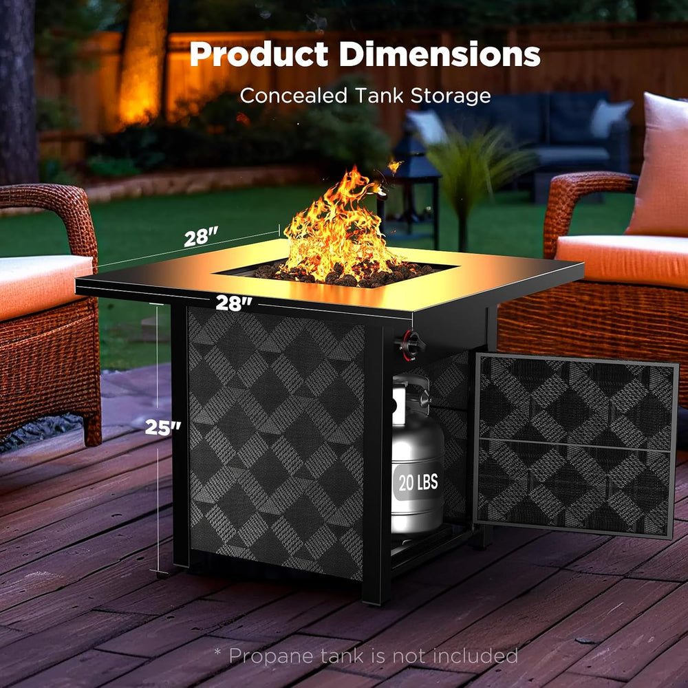 Ciays 28Inch Propane Fire Pit Table, 50,000 BTU Outdoor Gas Fire Pit Table CS...