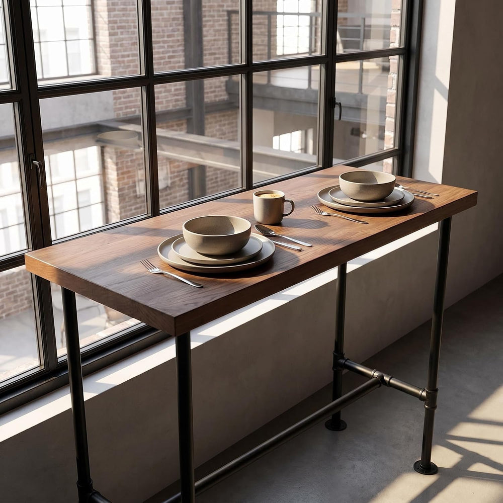 DIY Industrial Design Pipe Dining Table Casual Pub BAR Laptop Table Modern St...