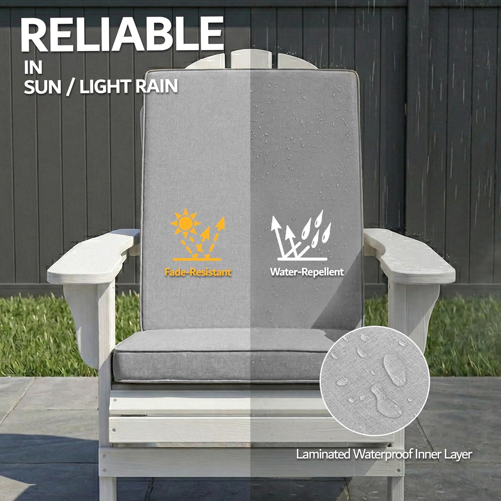 Adirondack Chair Cushions Set of 2 - Removable Covers, Water-Repellent & ...