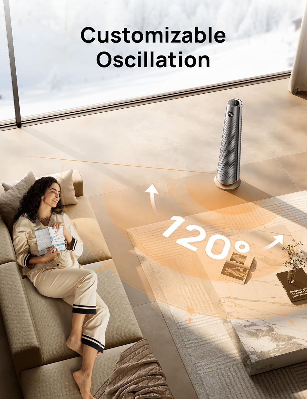 DREO Space Heater Large Room, 120° Oscillation, 30" Heaters with Remote