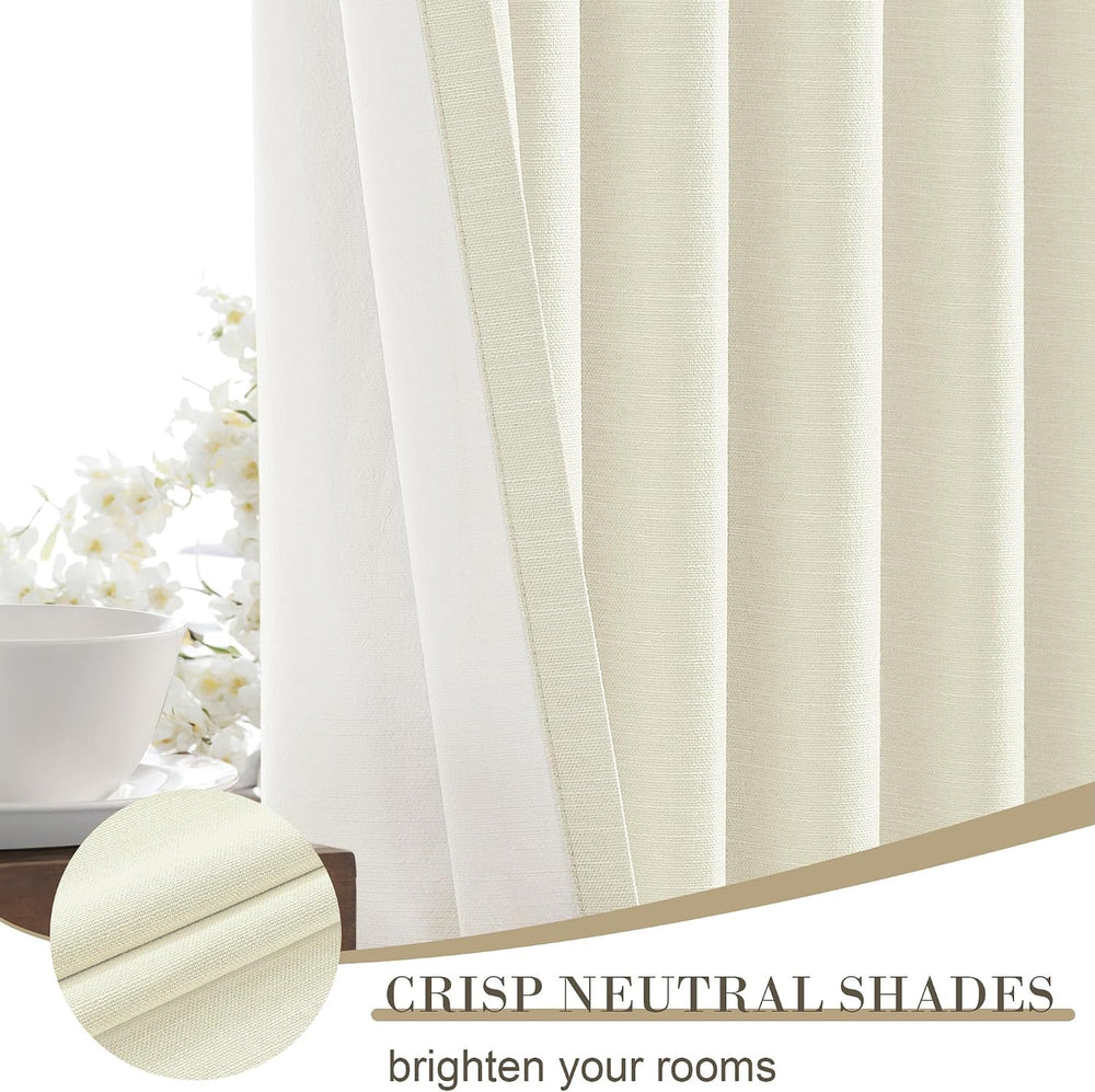 UHITECH Cream Yellow Black Out Curtains 108 Inch Long 2 Panels Set, 50" W