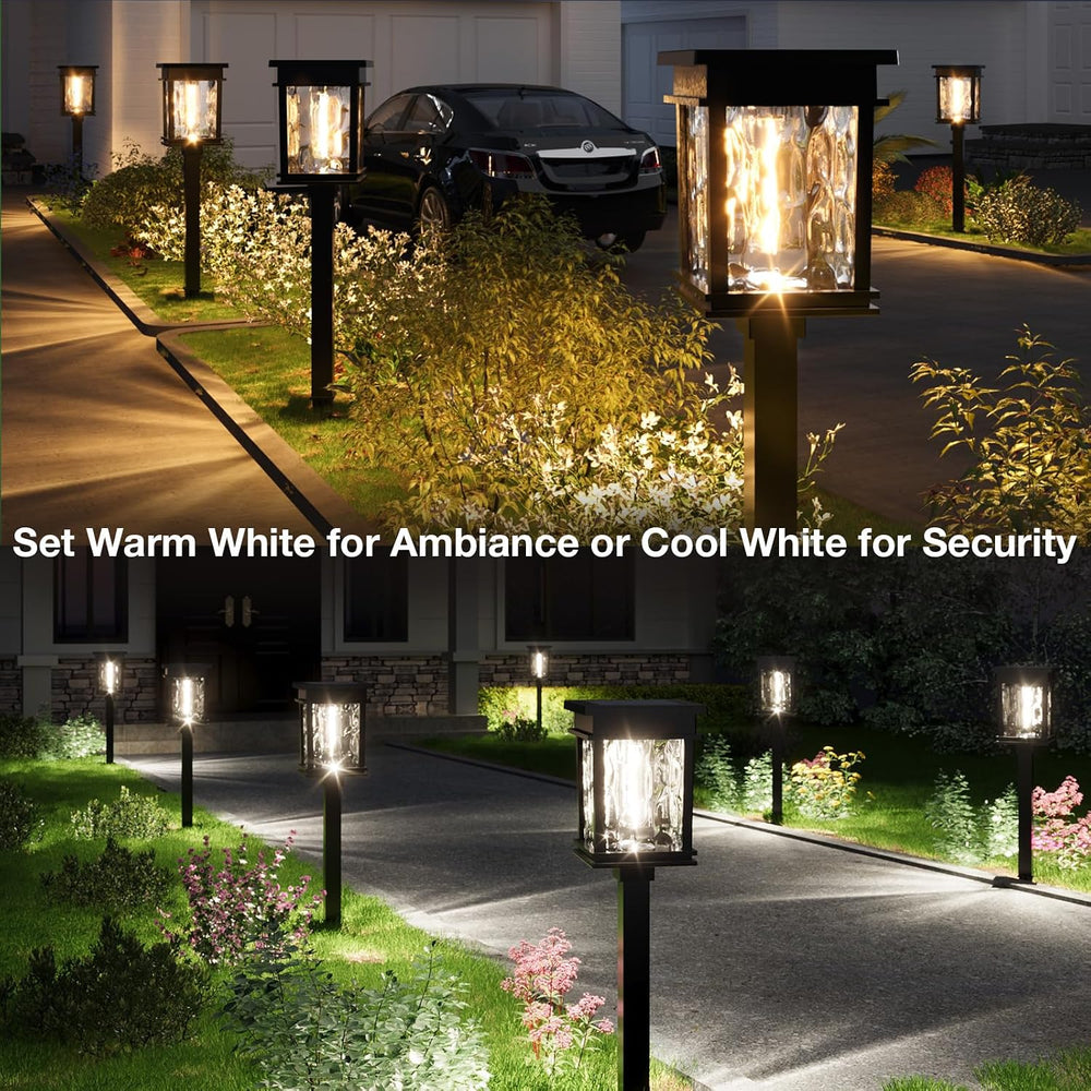 XMCOSY+ Solar Pathway Lights, 4 Pack 2-in-1 Landscape Lighting for Garden