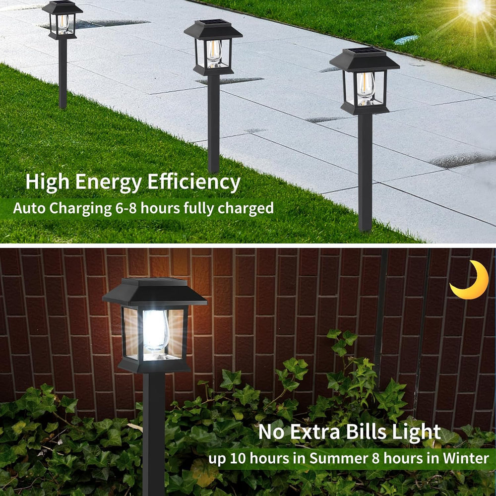 Greluna Solar Pathway Lights Outdoor,12 Pack Cool White 6000K Solar Lights,