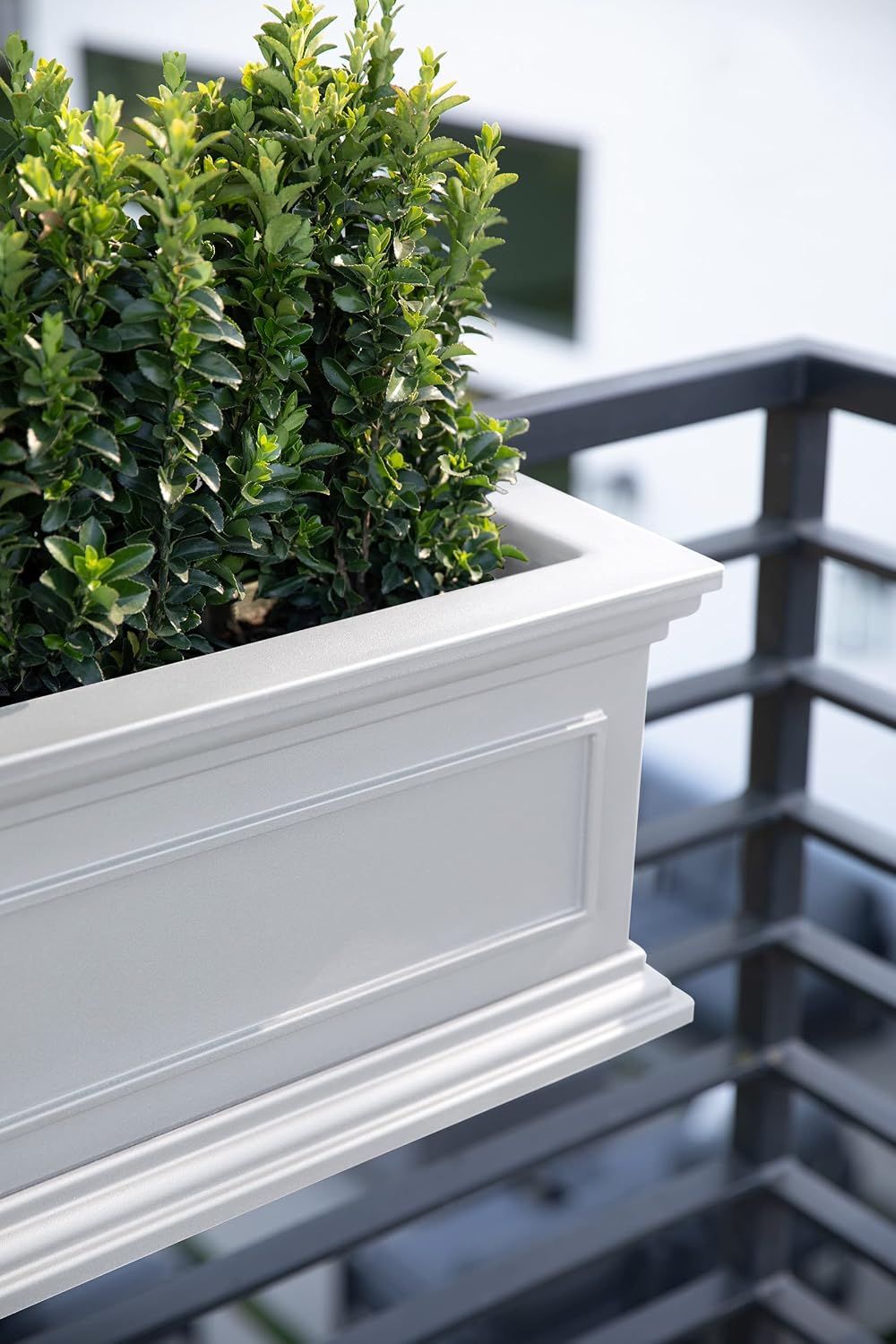 Veradek Brixton Series Plastic Railing Planter - Rectangular Planter for Outd...
