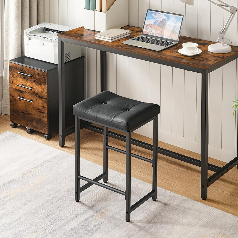 HOOBRO Bar Stools,25.4" Saddle Stools with PU Upholstery, Counter Height...