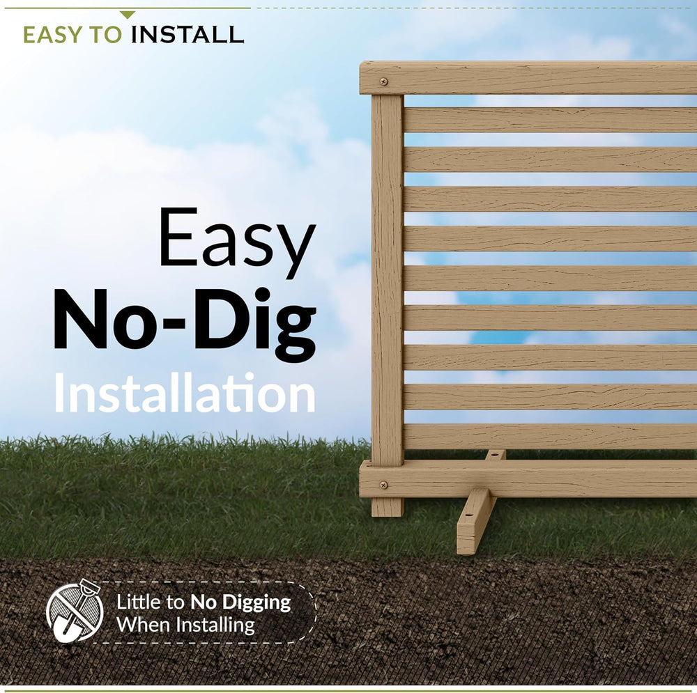 Zippity Portable Puppy Slatted Fence, Cedar Vinyl DIY Freestanding Kit