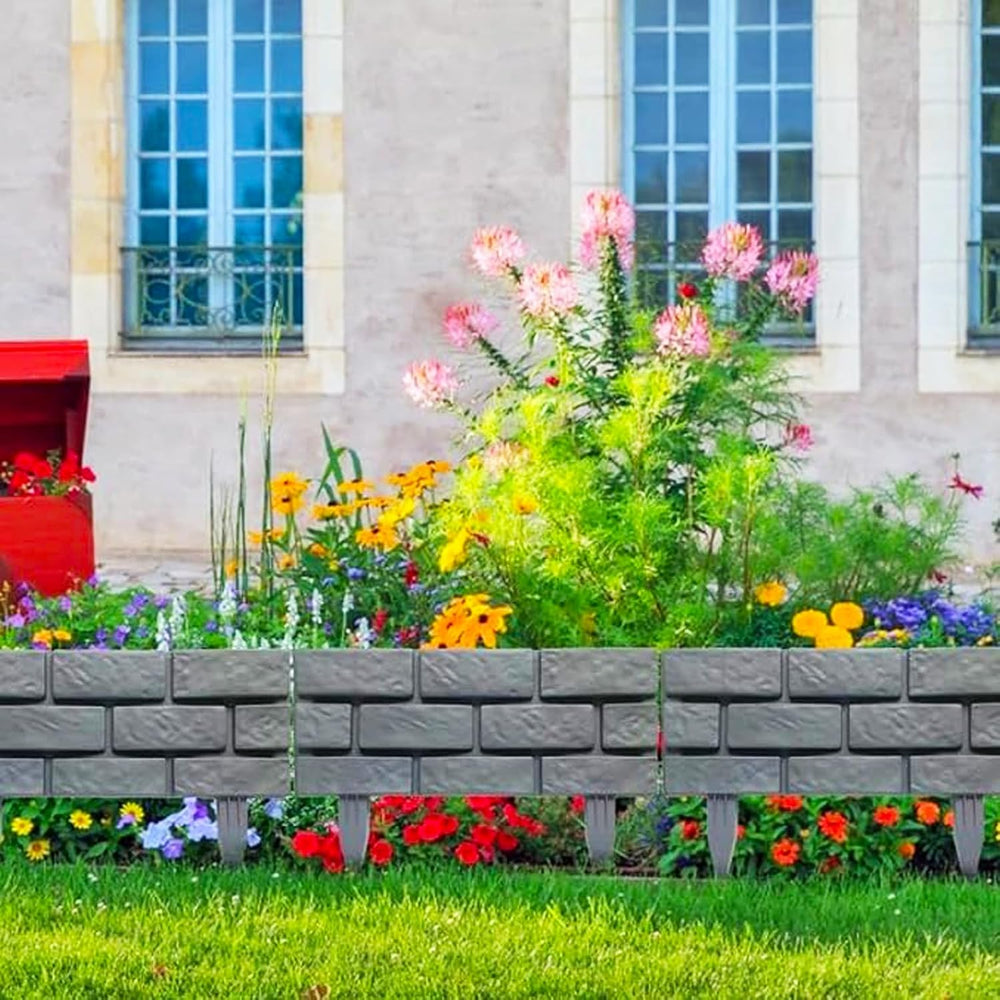 Brick Effect Garden Fence,Flower Bed Border Detachable Splicing Garden Fence,...