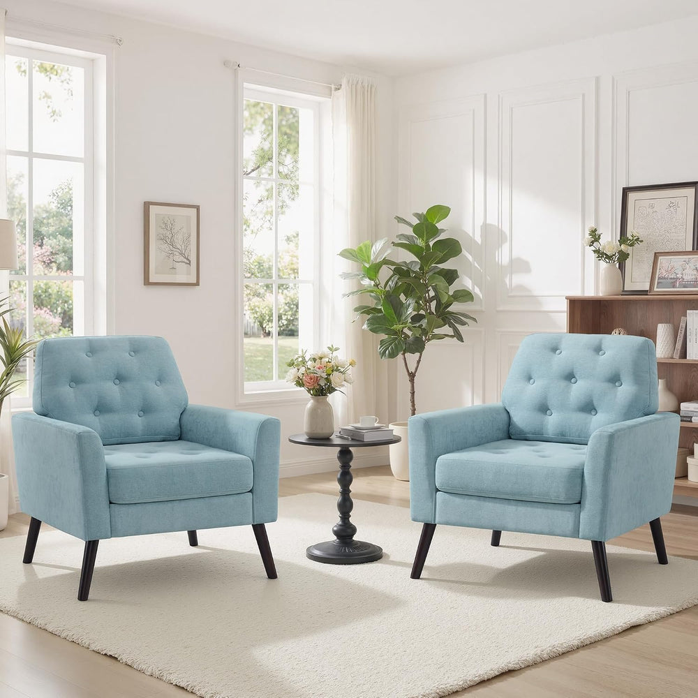Accent Chair for Living Room, Mid Century Modern Reading Chair, Upholstered A...