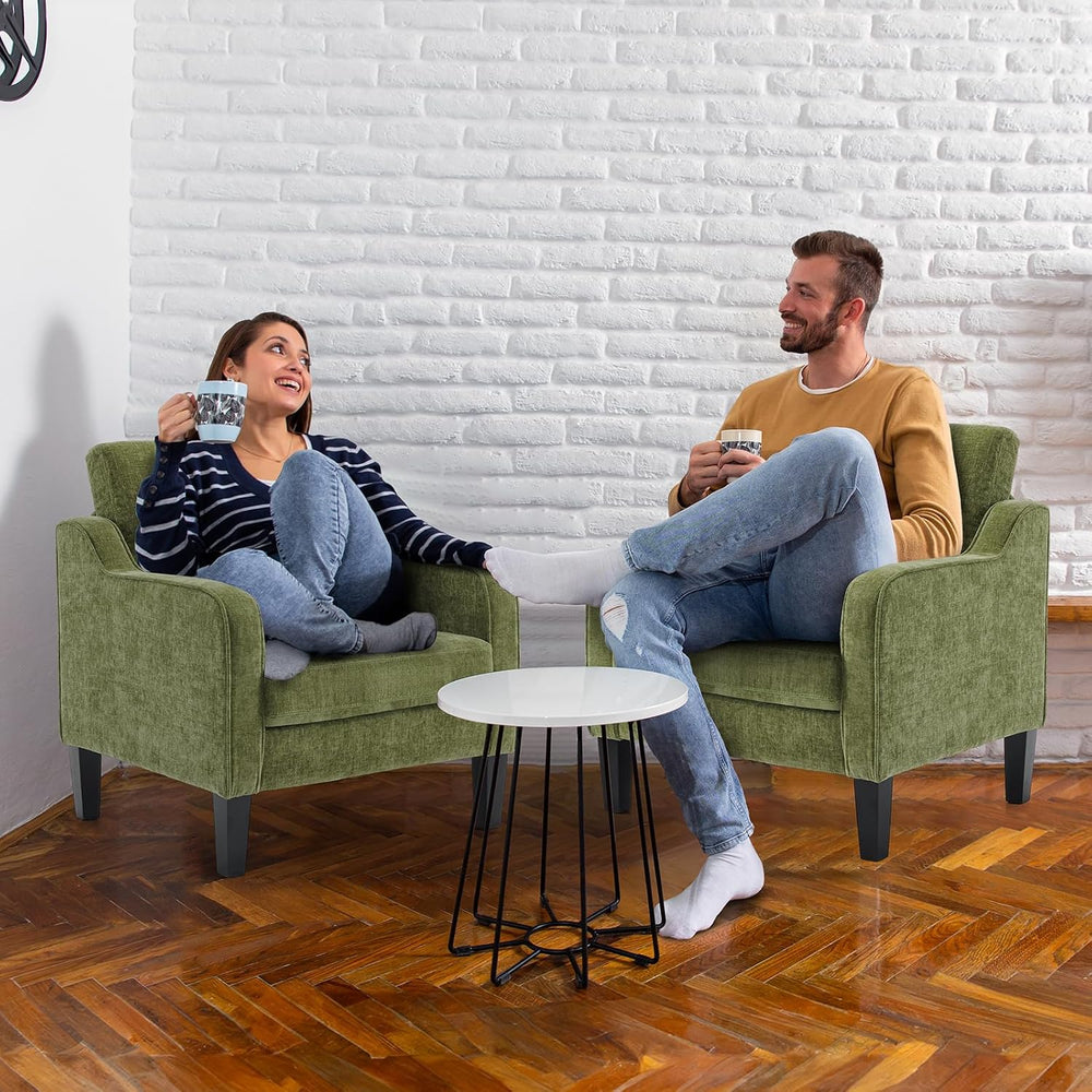 VINGLI Olive Green Accent Chair, Upholstered Armchair for Living Room